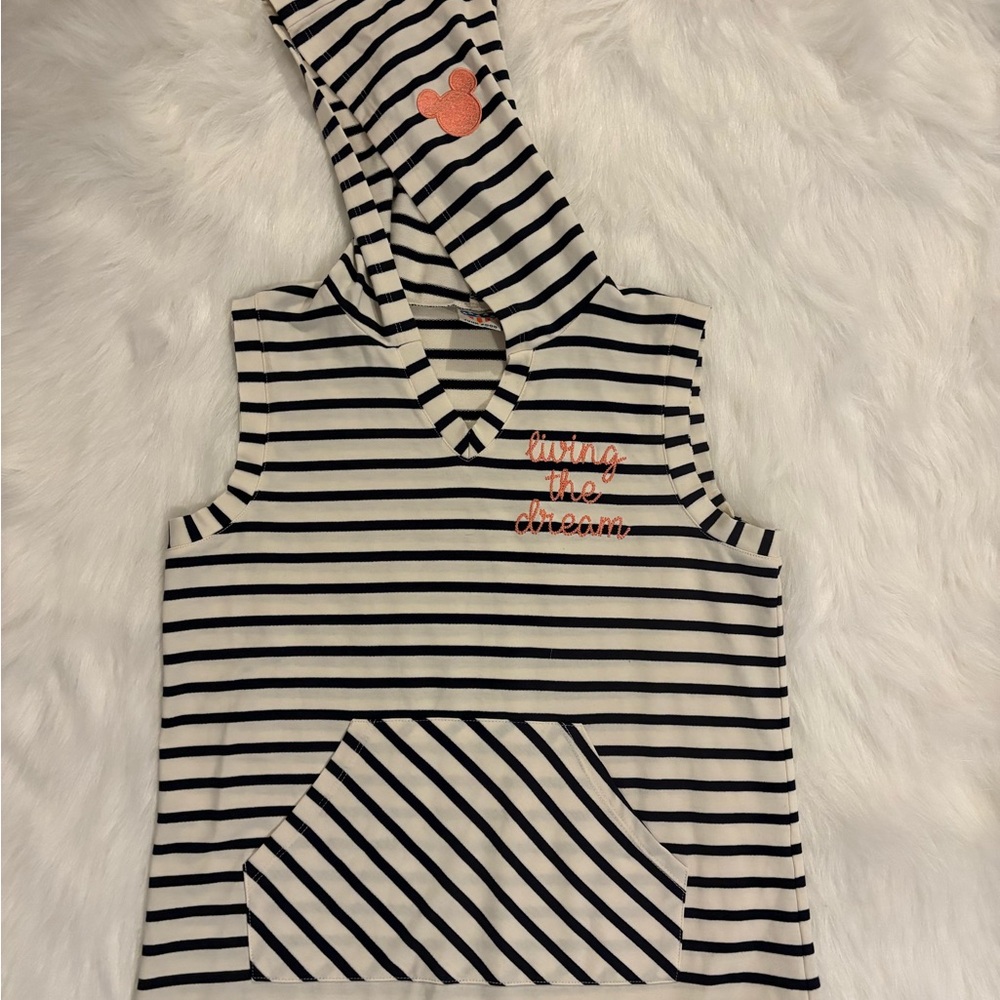 Disney Striped Sleeveless Hoodie